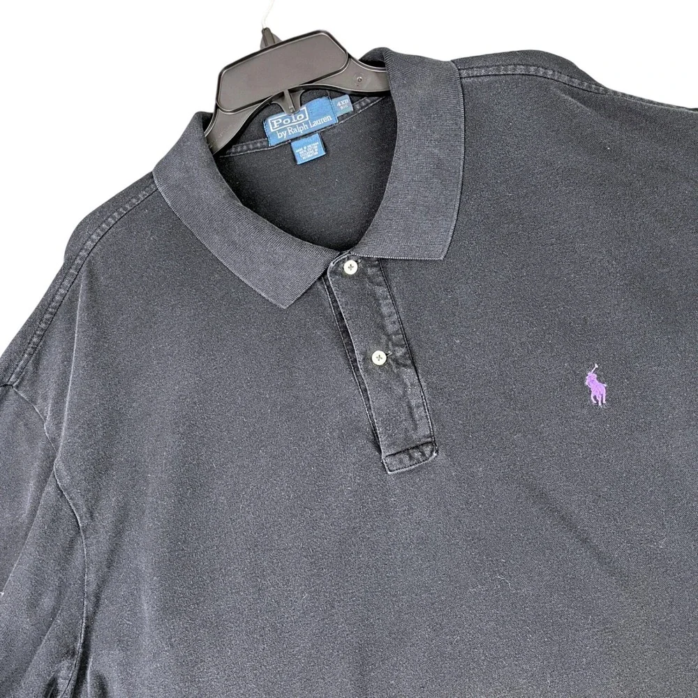 Polo Ralph Lauren Shirt Mens‎ 4XB Purple Pony Mesh Cotton Business Casual Street